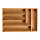 Organizers 6-Slot Bamboo Drawer Organizer,Tray for Large Drawers