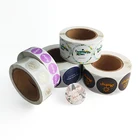 Full Color Waterproof Logo Printed Labels Adhesive Oil Resistant Assorted Stickers In Rolls