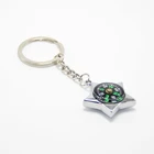 Fantastic Metal Hanging Keys Practical Mini Gifts Star Shape Compass Keyring Laser Print Logo Custom