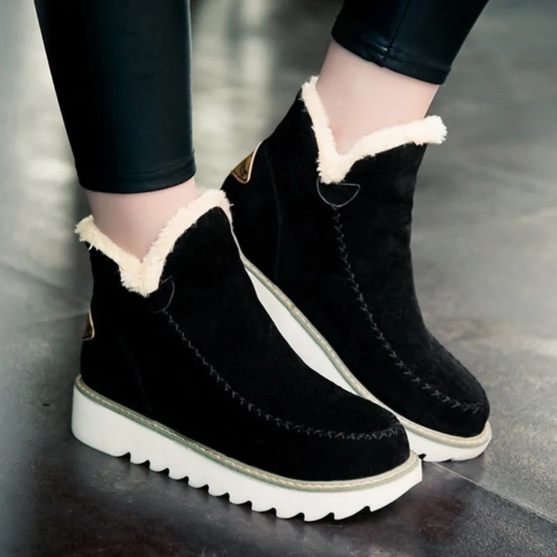 Winter new style thick sole faux suede pull on women plush shoes stitching detail non-slip fluffy female warm boots
Winter new style thick sole faux suede pull on women plush shoes stitching detail non-slip fluffy female warm boots
