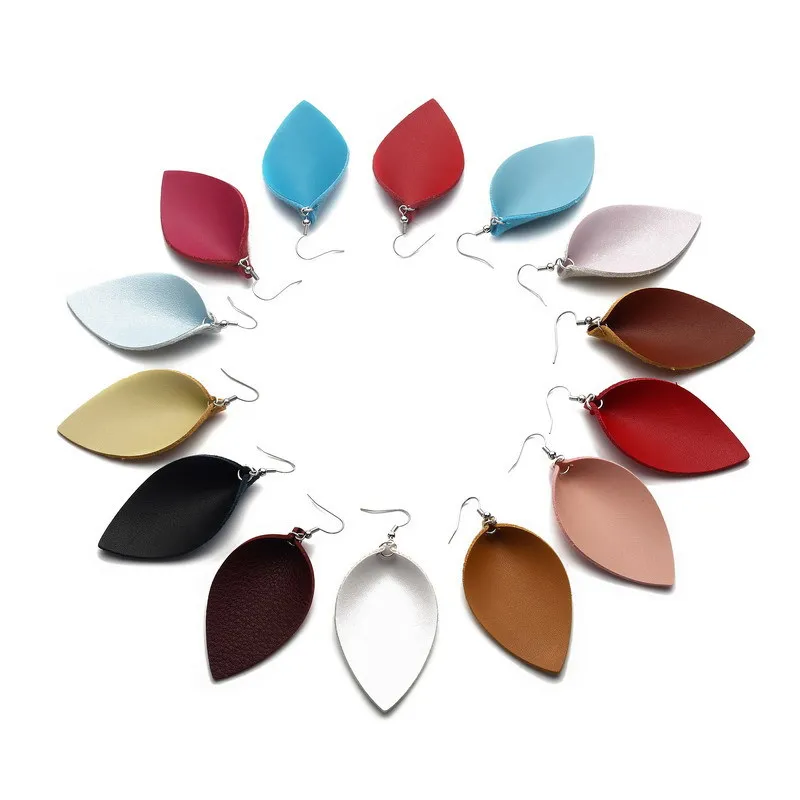Multi Color Handmade Europe Hot Leaf Strap First Layer Cowhide Real Leather Drop Dangle Hook Earrings Jewelry For Women 2020, 10 color(accept custom)
Multi Color Handmade Europe Hot Leaf Strap First Layer Cowhide Real Leather Drop Dangle Hook Earrings Jewelry For Women 2020, 10 color(accept custom)
