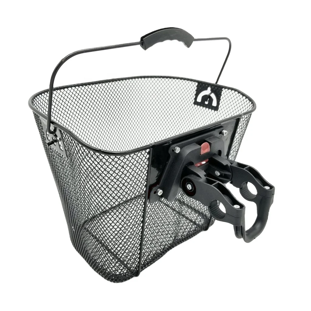 CL-05B steel mesh quick release bike basket Removable quick release bicycle front front rack basket, Black or white
CL-05B steel mesh quick release bike basket Removable quick release bicycle front front rack basket, Black or white