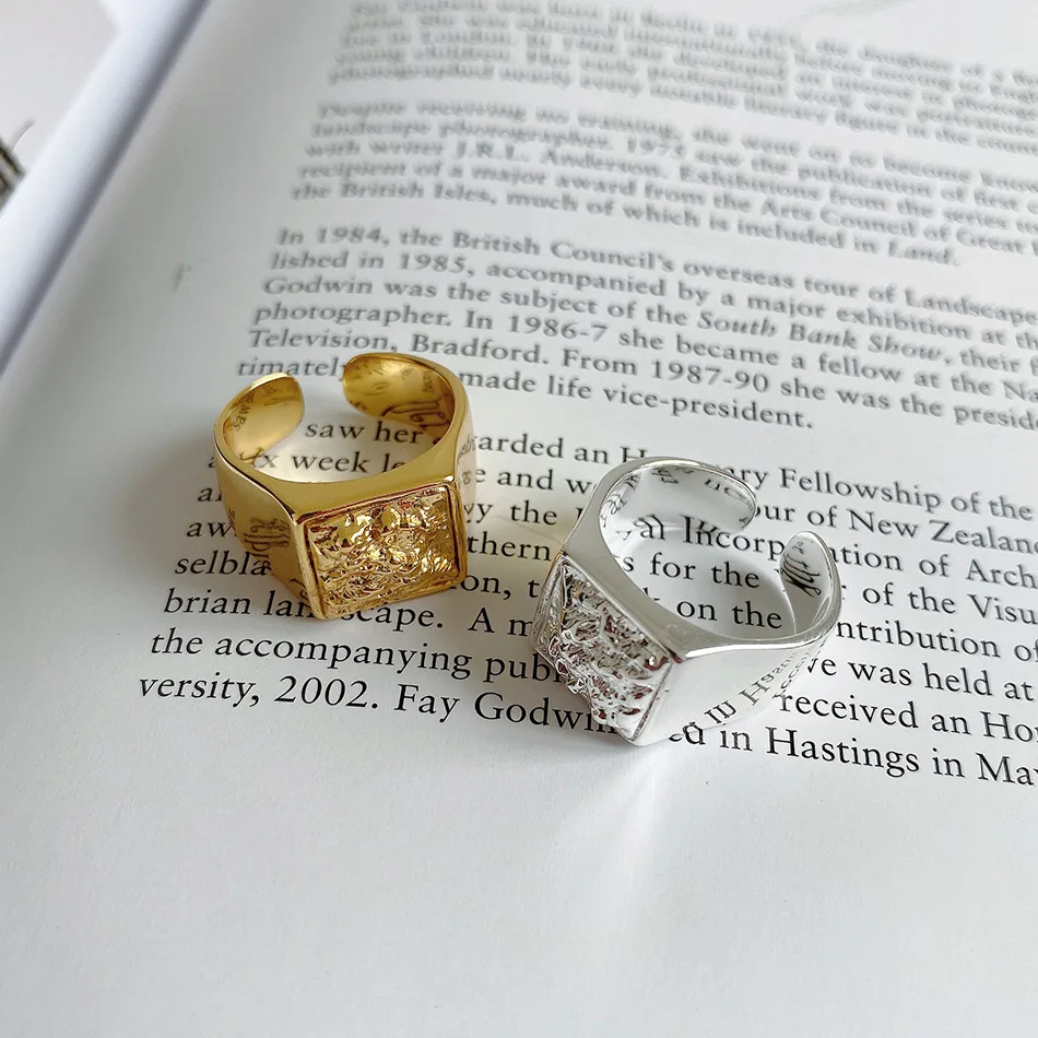 VIANRLA 925 sterling silver 18k gold plated square chunky gold rings for women
VIANRLA 925 sterling silver 18k gold plated square chunky gold rings for women