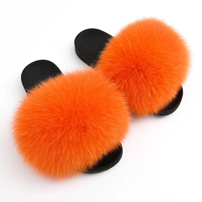 New Arrival Fox Fur Slides Slippers Fluffy Women Soft Sole Anti-Slip Fur Slides, Customized color
New Arrival Fox Fur Slides Slippers Fluffy Women Soft Sole Anti-Slip Fur Slides, Customized color