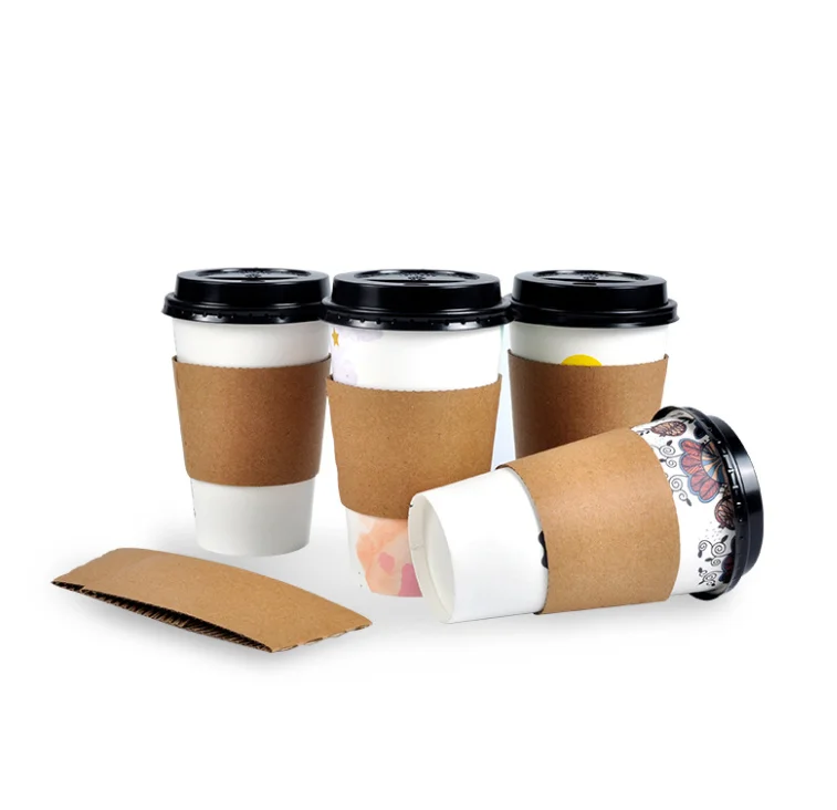 Custom Logo Disposable Kraft paper cup sleeve cardboard corrugated coffee and milk tea cup sleeve
Custom Logo Disposable Kraft paper cup sleeve cardboard corrugated coffee and milk tea cup sleeve