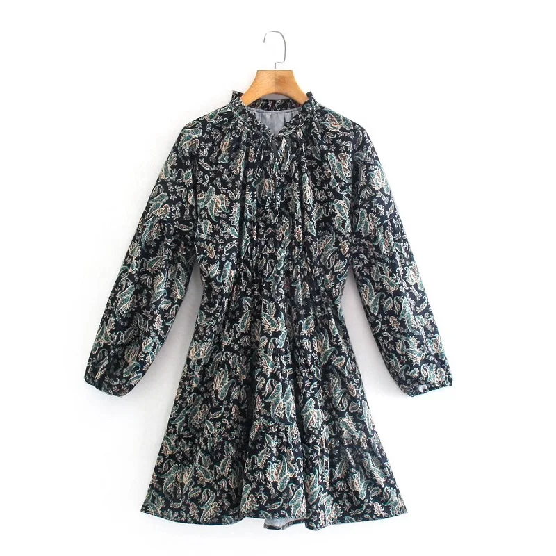 Womens Deep V Neck Floral Print Long Sleeve Dresses Lady Party Dress Good Quality Apparel
Womens Deep V Neck Floral Print Long Sleeve Dresses Lady Party Dress Good Quality Apparel