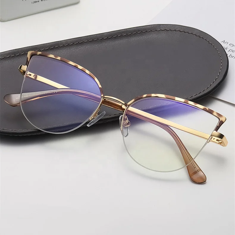 Jiuling eyewear designer brand custom logo plain spectacles fast shipping ins style women half metal frame cat eye glasses
Jiuling eyewear designer brand custom logo plain spectacles fast shipping ins style women half metal frame cat eye glasses