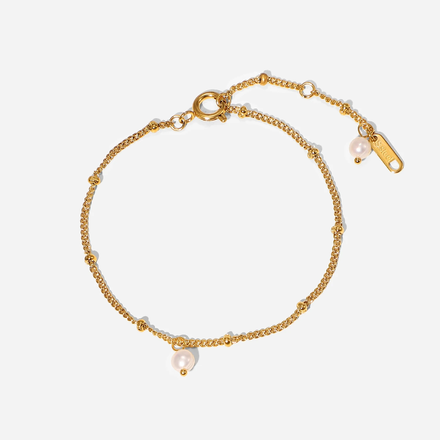 Waterproof Jewelry 18k Gold Plated Small Bead Thin Chain Bracelet Gift Stainless Steel Bead Chain Mini Pearl Bracelet for Women
Waterproof Jewelry 18k Gold Plated Small Bead Thin Chain Bracelet Gift Stainless Steel Bead Chain Mini Pearl Bracelet for Women