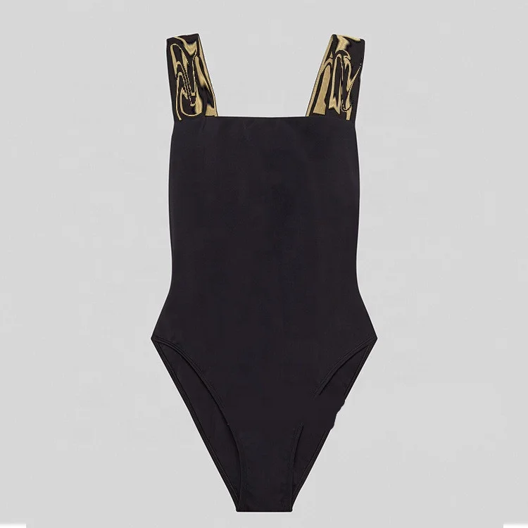 Black Solid Color One-piece Women's Sport Swimsuit Backless High Waist Designer Swimwear Beachwear, Shown
Black Solid Color One-piece Women's Sport Swimsuit Backless High Waist Designer Swimwear Beachwear, Shown