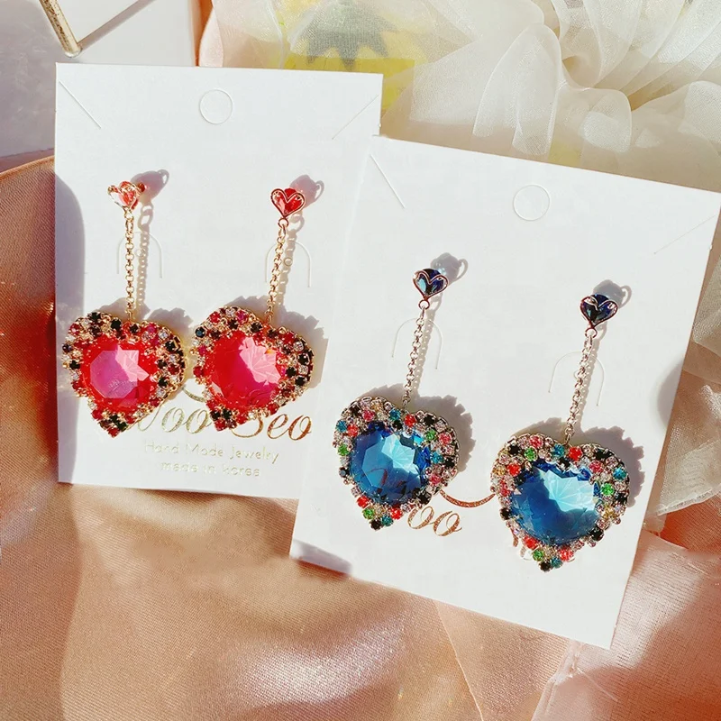 Korean New Hot Sale Luxury Heart Crystal Long Pendientes Mujer Moda Colorful Rhinestone Drop Earrings Party Jewelry
Korean New Hot Sale Luxury Heart Crystal Long Pendientes Mujer Moda Colorful Rhinestone Drop Earrings Party Jewelry
