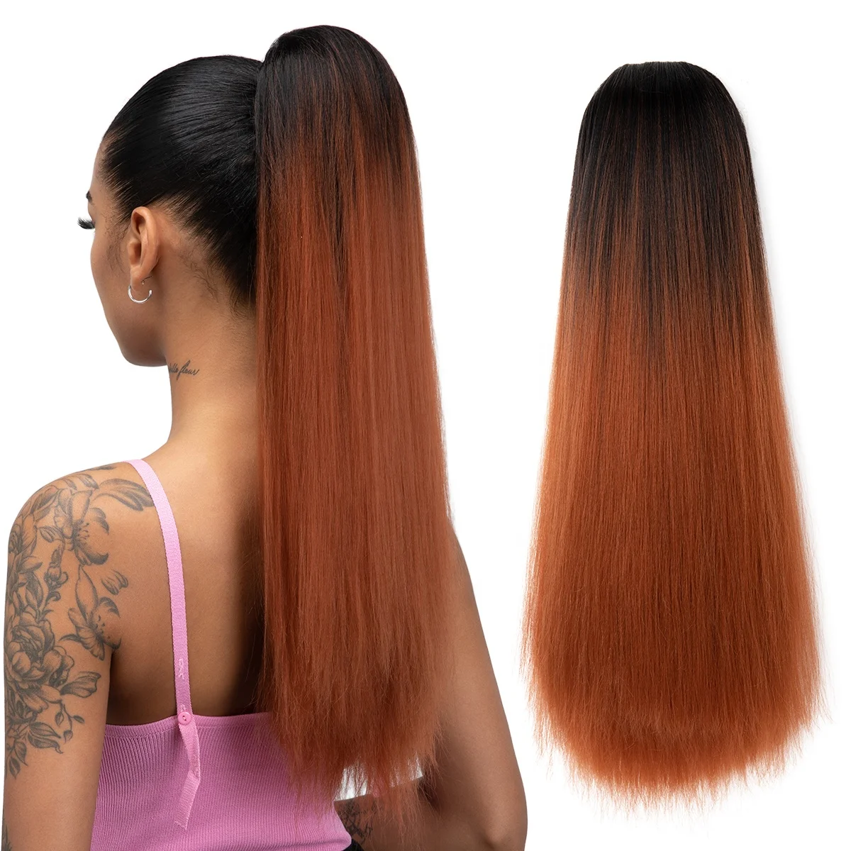 

Wholesale Cheap No Tangle Instant Afro Puff Ponytail Drawstring Hair Yaki Straight Ponytail Extensions For Black Women
