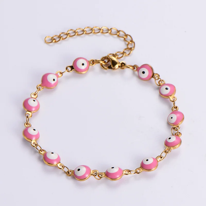 Waterproof High Quality Minimalist Personalized Gold Plated Women Jewelry Evil Eyes Stainless Steel Bead Chain Bangle Bracelets
Waterproof High Quality Minimalist Personalized Gold Plated Women Jewelry Evil Eyes Stainless Steel Bead Chain Bangle Bracelets