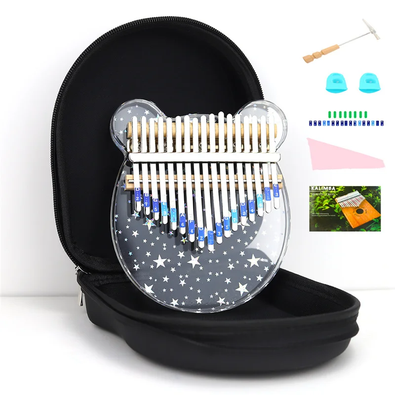 Star Bear Crystal Transparent Thumb Piano Kalimba Suitable for Children and Beginners, Transparent color
Star Bear Crystal Transparent Thumb Piano Kalimba Suitable for Children and Beginners, Transparent color