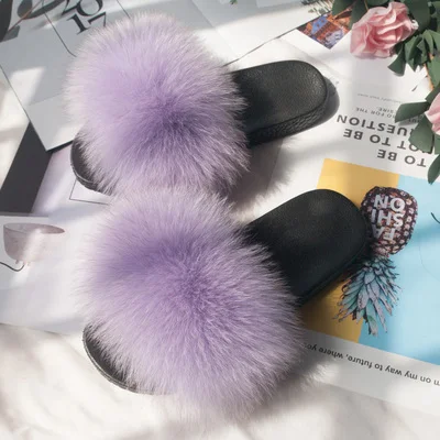 2021 real fox leather slippers faux fur slippers sandals customized high quality female fashion fur slippers, Customized color
2021 real fox leather slippers faux fur slippers sandals customized high quality female fashion fur slippers, Customized color
