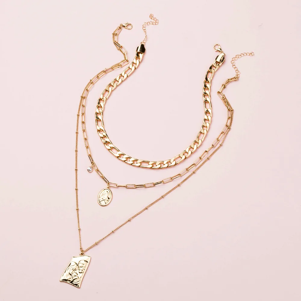 Europe and the United States popular jewelry embossed necklaces sweater chain women simple multi - layered necklace, Picture
Europe and the United States popular jewelry embossed necklaces sweater chain women simple multi - layered necklace, Picture