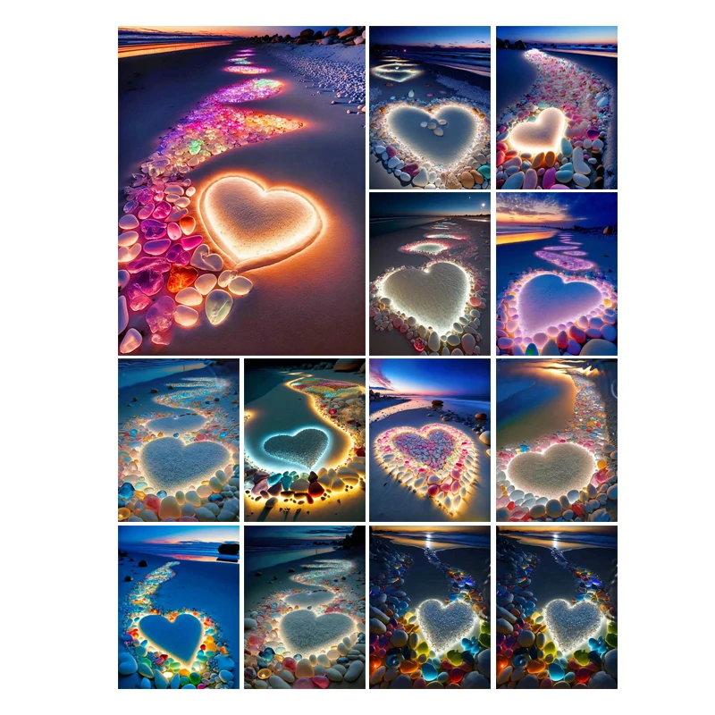 Beach Glowing Love Heart Stone Mosaic Diamond Embroidery Painting Full Round Rhinestone 5D DIY Diamond Painting Home Decor Gifts
Beach Glowing Love Heart Stone Mosaic Diamond Embroidery Painting Full Round Rhinestone 5D DIY Diamond Painting Home Decor Gifts