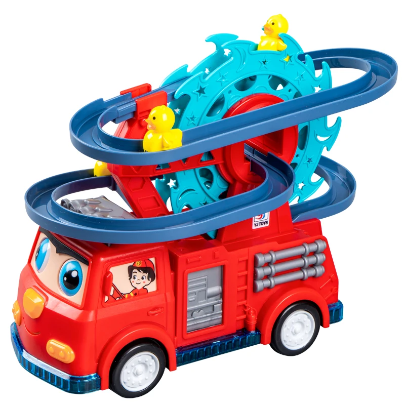 Firetruck Toy with Rail Slide Track Ferris Ducks Flashing 4D LED electronic toys with Lights Sounds for Kids
Firetruck Toy with Rail Slide Track Ferris Ducks Flashing 4D LED electronic toys with Lights Sounds for Kids