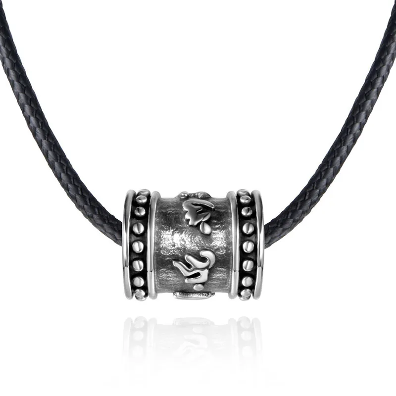 Titanium Steel Pendant Necklace Buddha OM Cylindrical Pendant With Pu leather RopeNecklace for men, As photo show
Titanium Steel Pendant Necklace Buddha OM Cylindrical Pendant With Pu leather RopeNecklace for men, As photo show