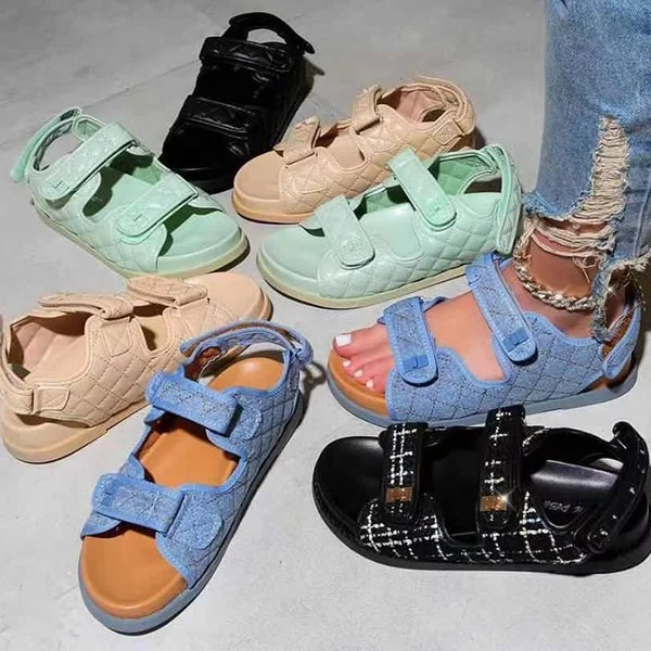 Black White Plaid Open Round Toe Hook And Loop Band Flat Sandals Women Summer Shoes Gladiator Slippers
Black White Plaid Open Round Toe Hook And Loop Band Flat Sandals Women Summer Shoes Gladiator Slippers