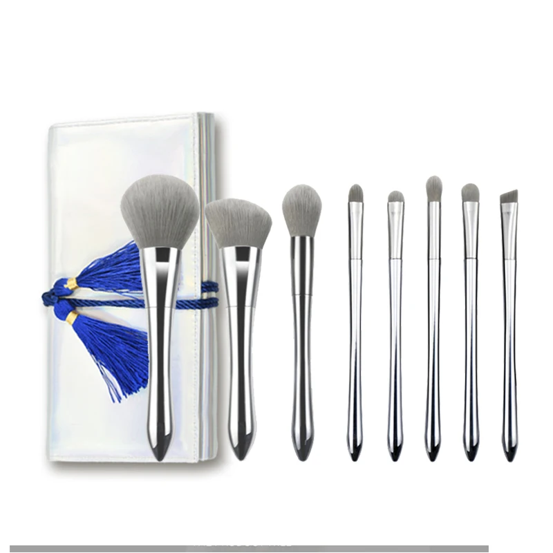 8pcs makeup cosmetics brush set high ending silver makeup brushes low price, Customized color
8pcs makeup cosmetics brush set high ending silver makeup brushes low price, Customized color