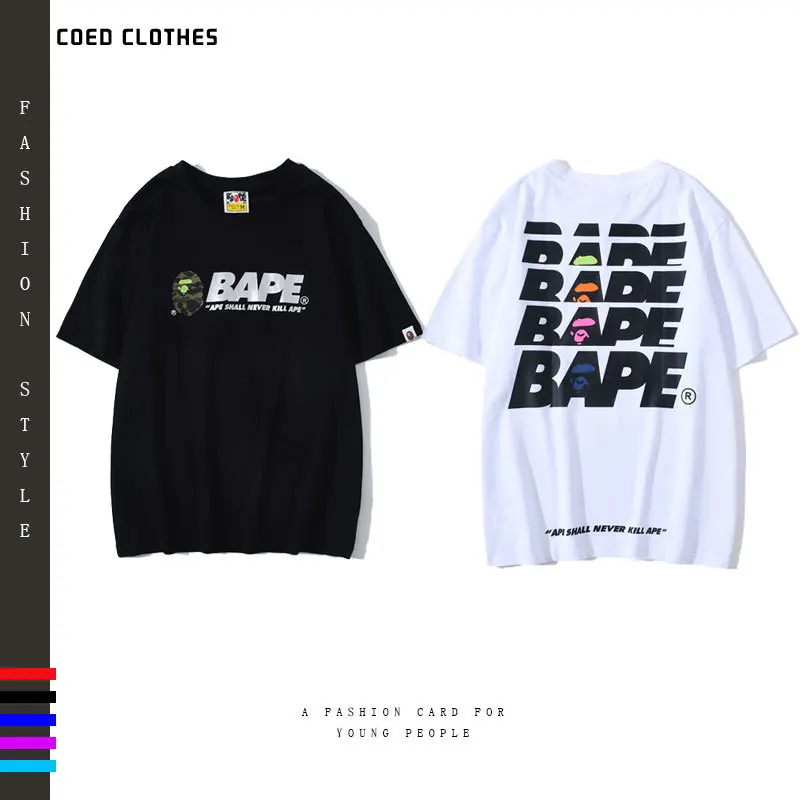 ins 2021 Hot Bape Ape Tshirt Drop Shoulder Tee Print Slogan Graphic fashion Ladies Man Unisex Tshirts
ins 2021 Hot Bape Ape Tshirt Drop Shoulder Tee Print Slogan Graphic fashion Ladies Man Unisex Tshirts