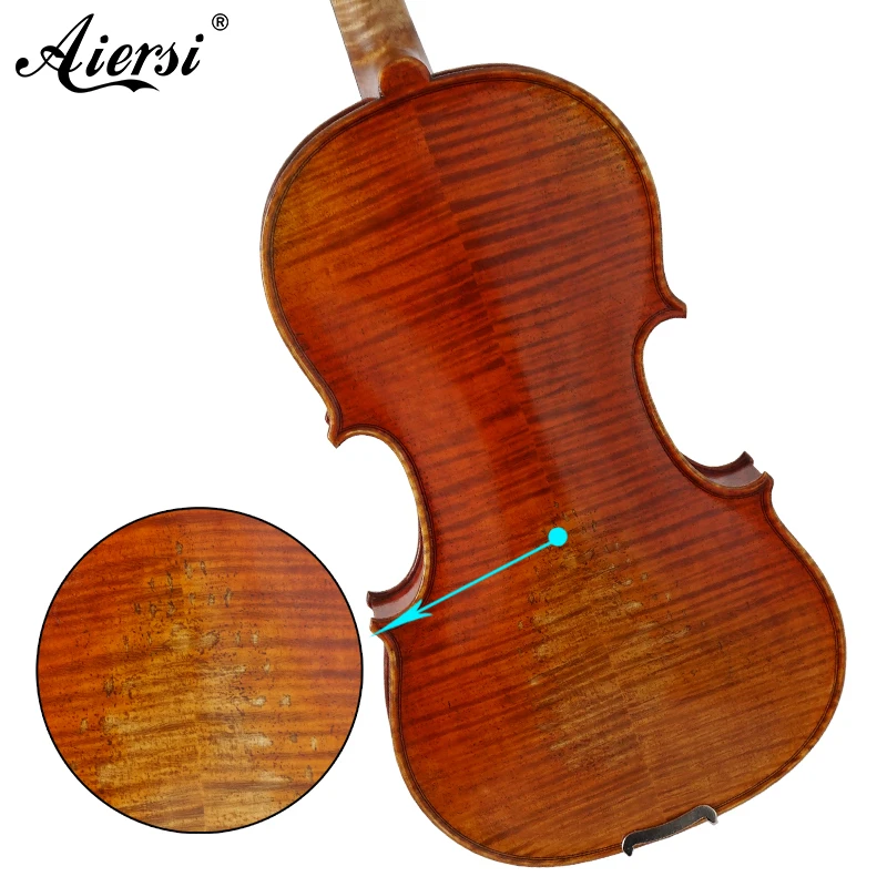 

High Grade Master solid wood Violin/Flamed Advanced handmade  Violins made in china, Red brown