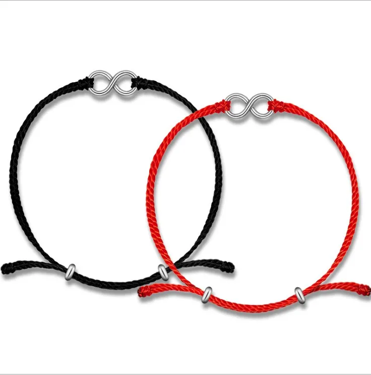 Pure silver handmade bracelet lovers bangles character black and red rope ornaments bangles
Pure silver handmade bracelet lovers bangles character black and red rope ornaments bangles