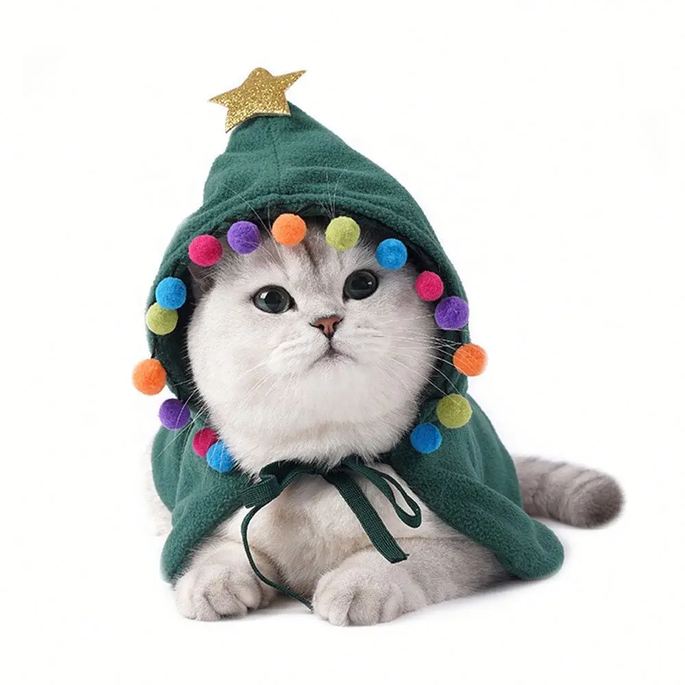 Creative Pet Star Fur Ball Decoration Hooded Cloak Birthday Party Christmas Halloween Turned Funny Cat Cloak, Red green
Creative Pet Star Fur Ball Decoration Hooded Cloak Birthday Party Christmas Halloween Turned Funny Cat Cloak, Red green