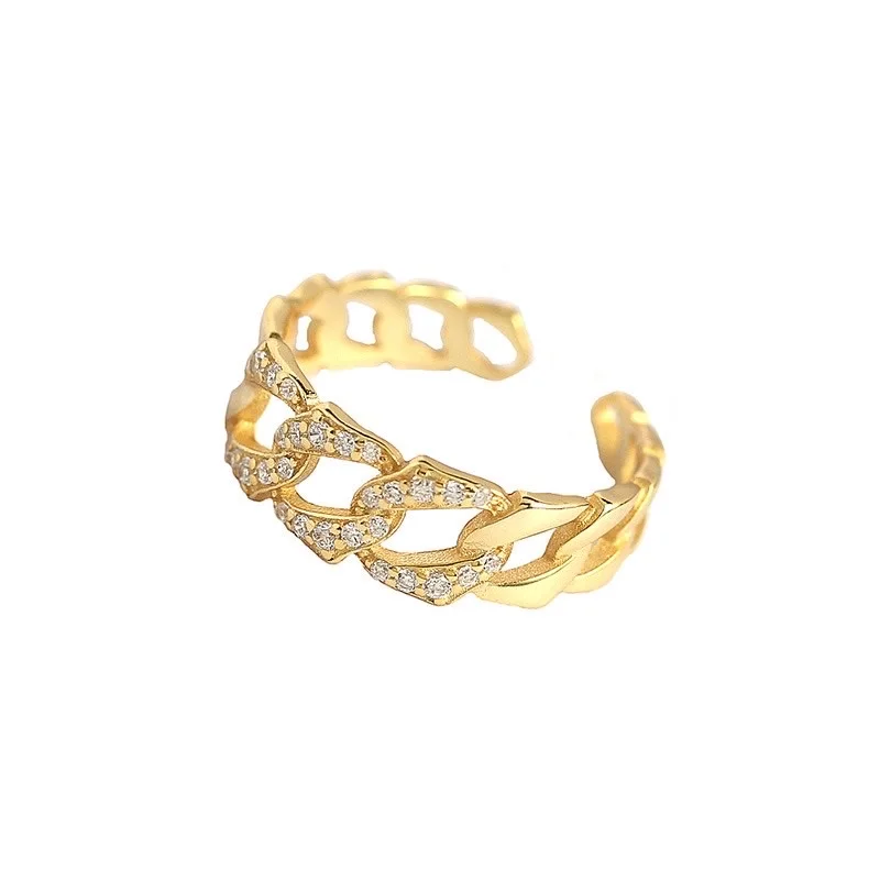Damila Custom sterling silver jewelry Rings Gold plated Micro Pave zircon Cuban Link Chain Rings Women
Damila Custom sterling silver jewelry Rings Gold plated Micro Pave zircon Cuban Link Chain Rings Women