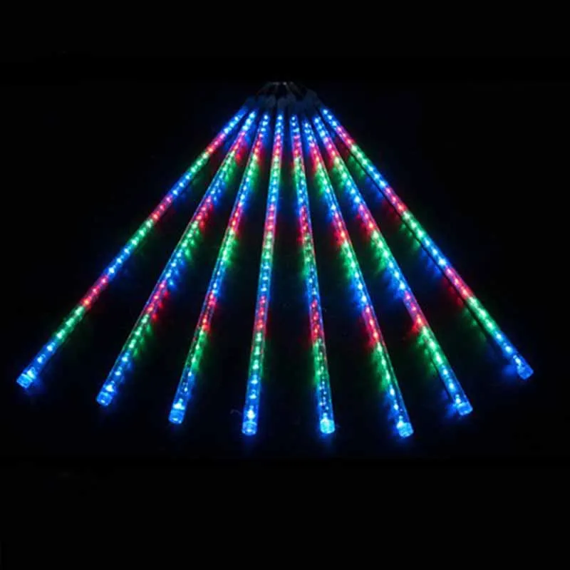 30/50/60/80cm impermeable colorido gota de lluvia de Navidad luz led decorativa estrella árbol cadena luz