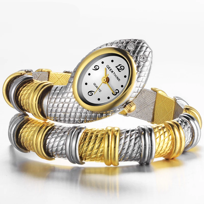 Geekthink 9004 Snake Watch Luxury Quartz With Diamond Bangle Bracelet Alloy Casual Women Wristwatch Relogio Feminino, 3-colors
Geekthink 9004 Snake Watch Luxury Quartz With Diamond Bangle Bracelet Alloy Casual Women Wristwatch Relogio Feminino, 3-colors