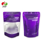 Hot Sale Eco Friendly Stand Up Clear Aluminium Foil Underwear Packaging Zip Lock Bag With Window For Travel Shop