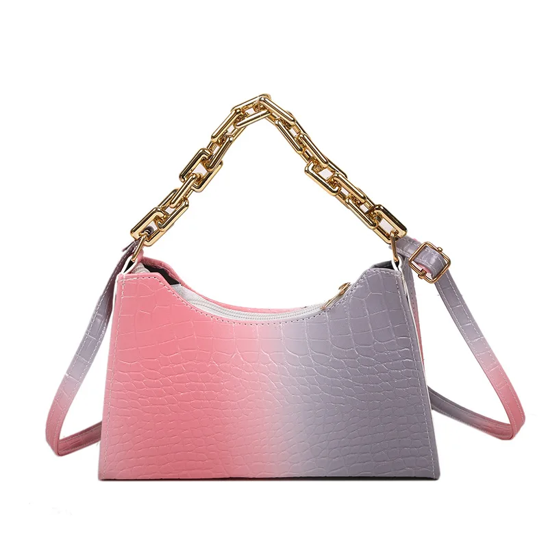 2021 new design chain women's single shoulder bag Chinese style gradient color fashion  armpit bag, Rainbow 
2021 new design chain women's single shoulder bag Chinese style gradient color fashion  armpit bag, Rainbow