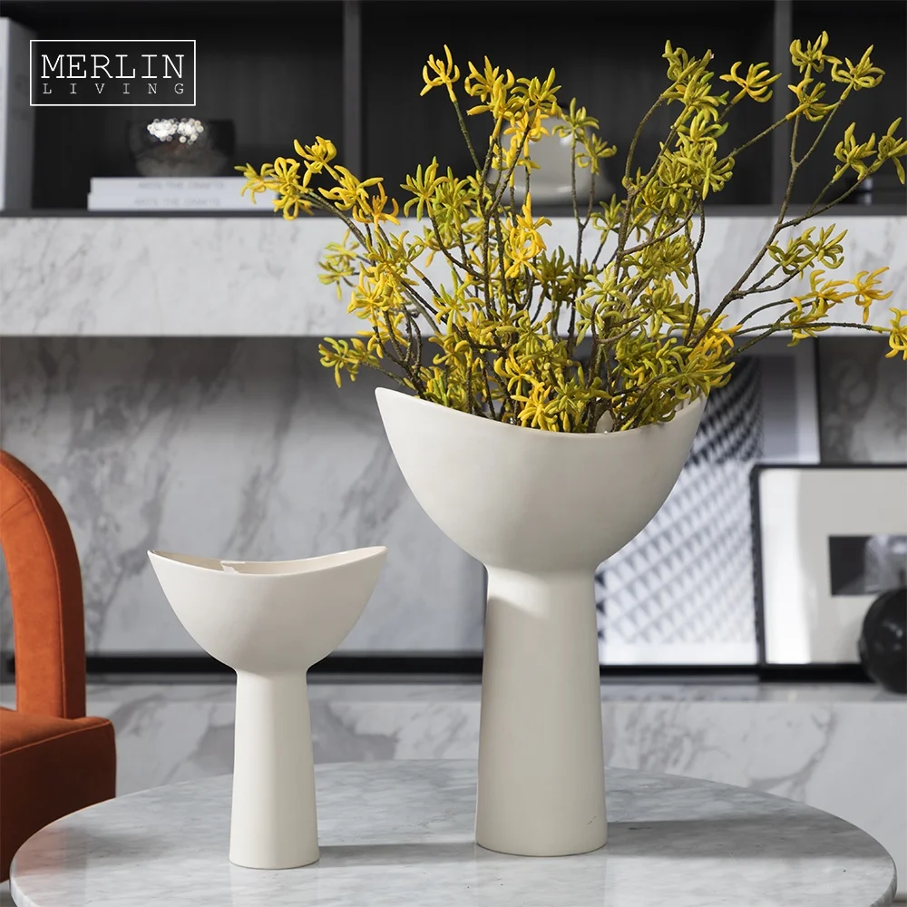 

Decorative Modern nordic minimalist table vases for home decor living room flower vase wide mouth ceramic & porcelain vases