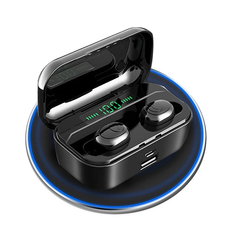 TWS G6S Wireless Headphones 8D Stereo Bluetooh 5.0 Earphone LED Display Headset IPX7 Waterproof earburd with Wireless Charging, Black,white
TWS G6S Wireless Headphones 8D Stereo Bluetooh 5.0 Earphone LED Display Headset IPX7 Waterproof earburd with Wireless Charging, Black,white