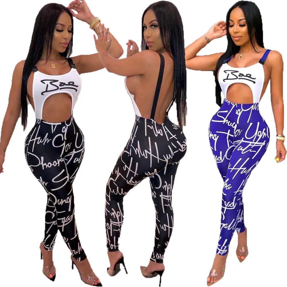 summer 2021 new fashion China popular personality letter print casual hollowed women halter top club jumpsuit, 3 color as picture
summer 2021 new fashion China popular personality letter print casual hollowed women halter top club jumpsuit, 3 color as picture