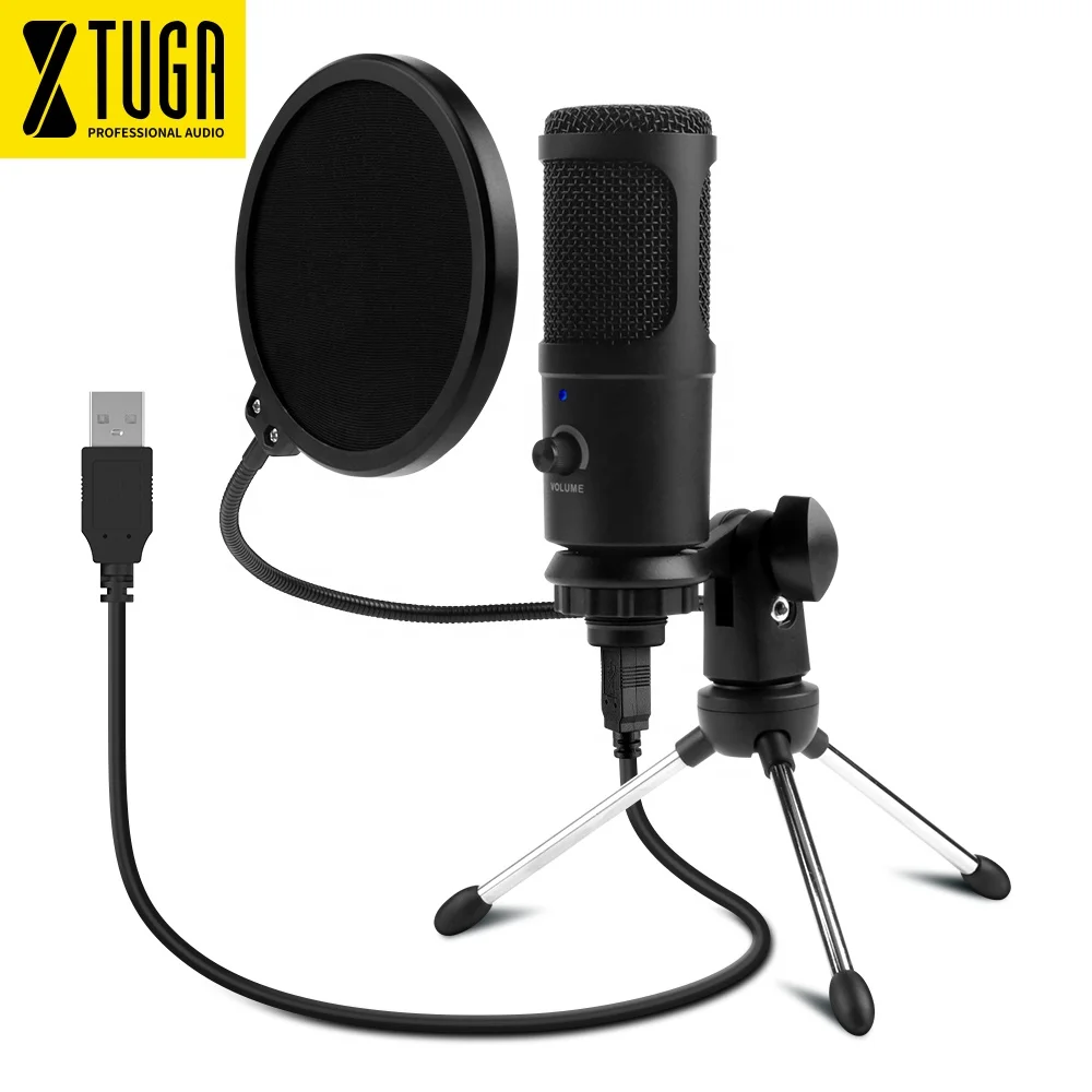 

Professional wired studio recording karaoke singing tripod stand desktop live broadcast usb gaming mic condenser microphone