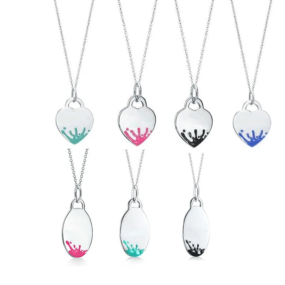 New Women Necklaces 925 sterling silver necklace TIFF Style oval heart Charm pendants necklace men chain necklaces Collar
New Women Necklaces 925 sterling silver necklace TIFF Style oval heart Charm pendants necklace men chain necklaces Collar