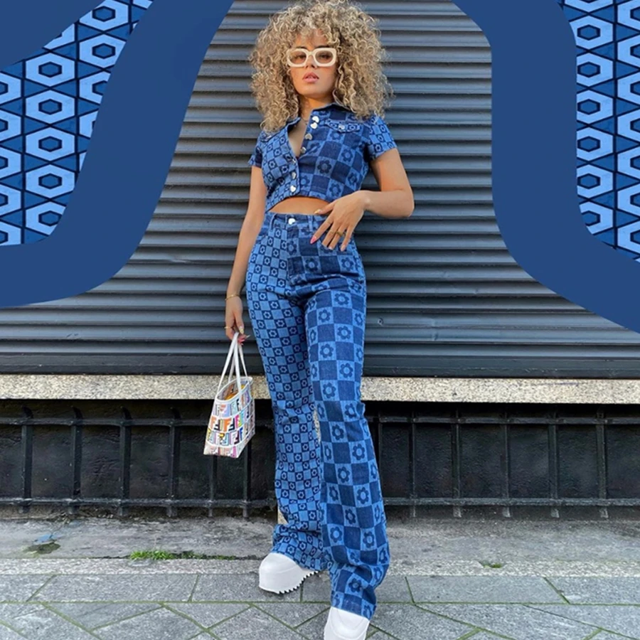 Nibber Trend Vintage Print Lapel Top Casual Straight Pants Cowboy Set 2021 Newest 2 Piece Set Women, Customized color
Nibber Trend Vintage Print Lapel Top Casual Straight Pants Cowboy Set 2021 Newest 2 Piece Set Women, Customized color