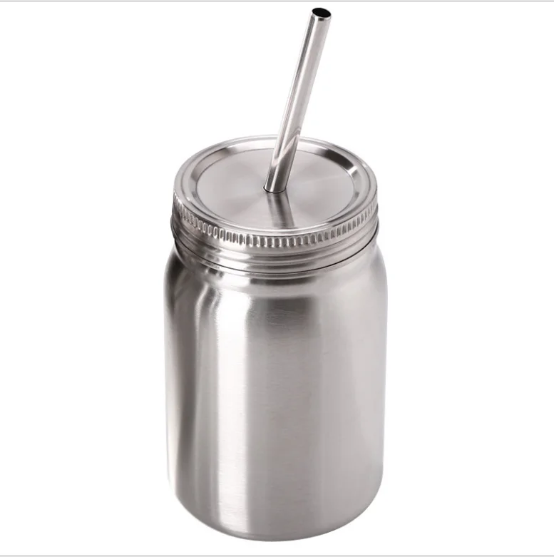500ml Stainless Steel Mason Jar with lid Double Wall Vacuum Cup with Stainless Steel Straw, Original
500ml Stainless Steel Mason Jar with lid Double Wall Vacuum Cup with Stainless Steel Straw, Original