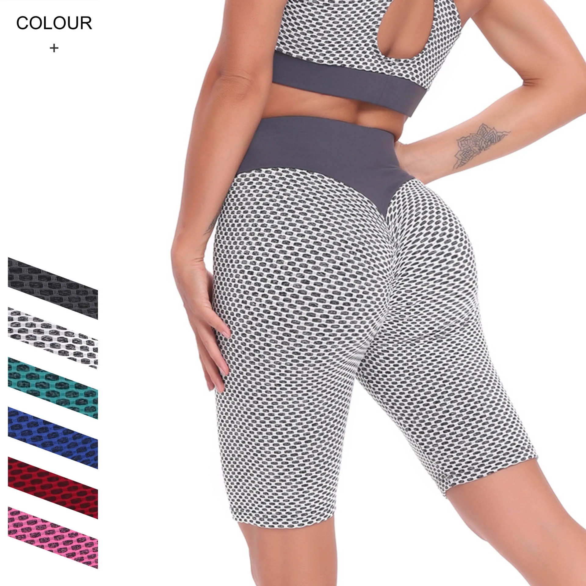 New Design Women Running Fitness Clothes Honeycomb Butt Lift High Waist Sports Shorts Bubble Yoga Pants Polyamide Leggings Organic Yoga Clothing
New Design Women Running Fitness Clothes Honeycomb Butt Lift High Waist Sports Shorts Bubble Yoga Pants Polyamide Leggings Organic Yoga Clothing