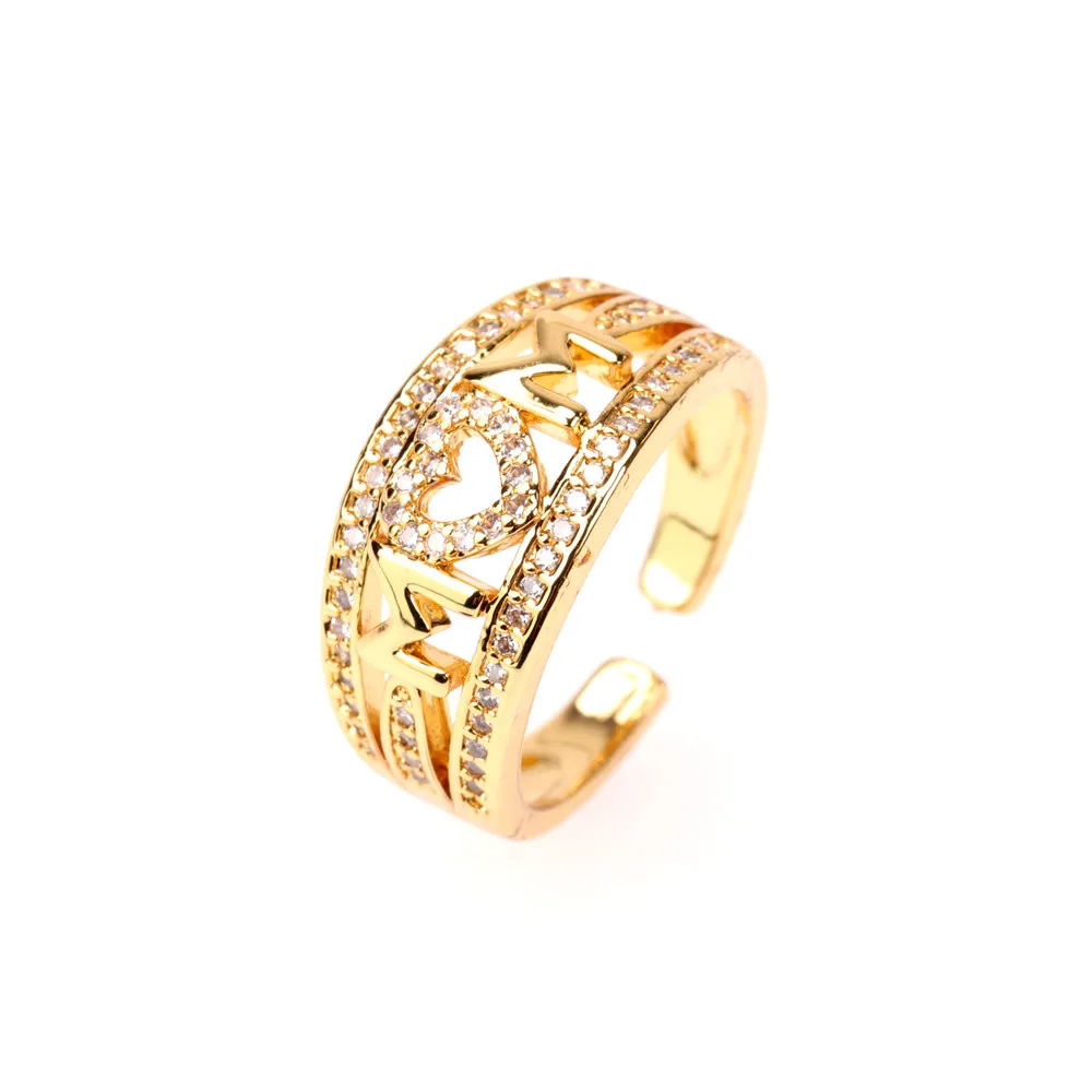 2021 Sailing Jewelry Mothers Day Gift Ring Cubic Zirconia Letter MOM Open Ring MOM Love Heart Ring, 18k gold plated
2021 Sailing Jewelry Mothers Day Gift Ring Cubic Zirconia Letter MOM Open Ring MOM Love Heart Ring, 18k gold plated