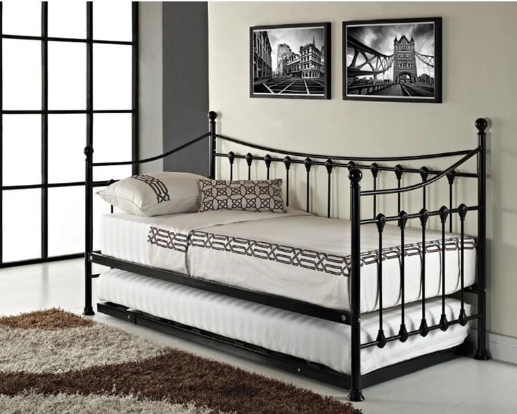 Sofa Cum Bed Design Wrought Iron Sofa Metal Day Bed With Trundle Bed Bedroom Furniture Buy 