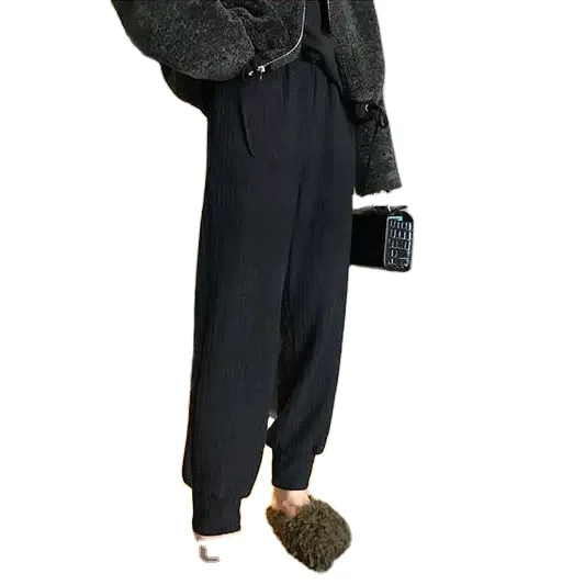 fashion knitted long casual black pants women cotton high waist sports jogging pants plus size pants
fashion knitted long casual black pants women cotton high waist sports jogging pants plus size pants