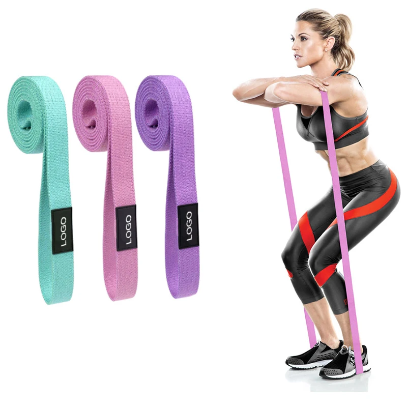 Polyester/cotton new 3cm wide fitness resistance belt long elastic belt squat hip resistance circle yoga stretching belt, Customized color
Polyester/cotton new 3cm wide fitness resistance belt long elastic belt squat hip resistance circle yoga stretching belt, Customized color