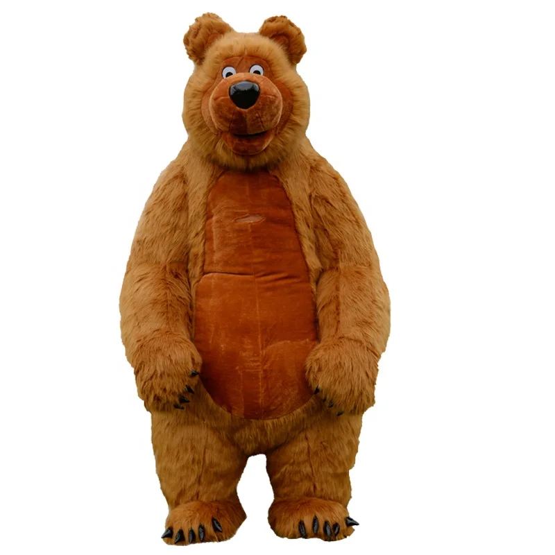 

SAYGO Inflatable Furry Plush Masha Bear Mascot Fursuit Family Halloween Cosplay Party Furry Adult Animal Dress