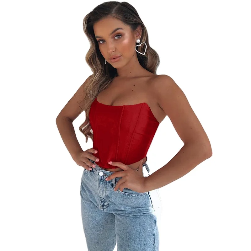 2021 Summer Hot Push Up Off Shoulder Sexy Bustiers Strapless Satin Corset Crop Top For Women
2021 Summer Hot Push Up Off Shoulder Sexy Bustiers Strapless Satin Corset Crop Top For Women