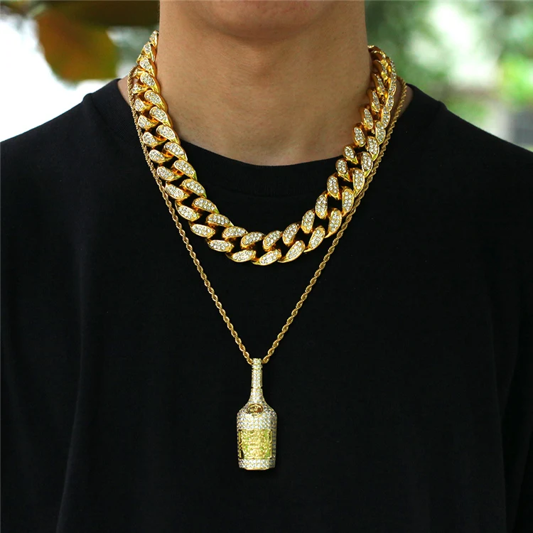 Hip Hop Jewelry 20MM 18K Gold Plated CZ Iced Out Cuban Link Chain Diamond Necklace Cuban Chain
Hip Hop Jewelry 20MM 18K Gold Plated CZ Iced Out Cuban Link Chain Diamond Necklace Cuban Chain