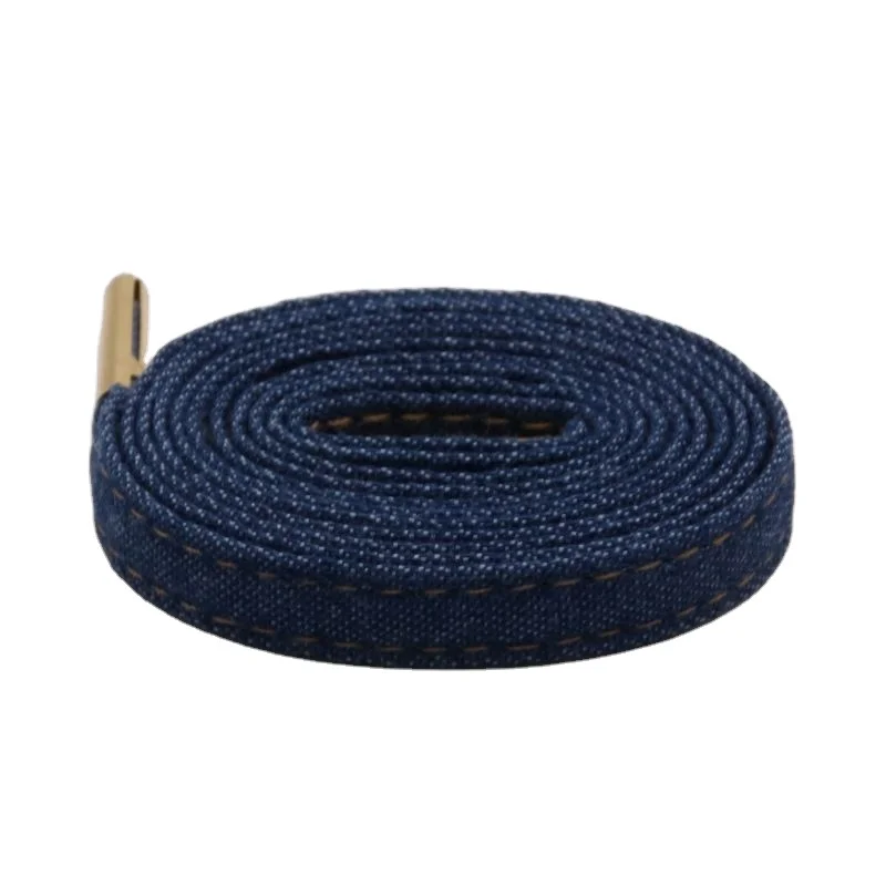 Coolstring Denim flat shoelaces with Gold Silver Mental aglets custom several colors option Bootlaces for low tops sneakers, Black blue ,support customized color printing
Coolstring Denim flat shoelaces with Gold Silver Mental aglets custom several colors option Bootlaces for low tops sneakers, Black blue ,support customized color printing