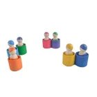 Montessori toy Rainbow Wooden Peg Dolls Pretend Play for kids